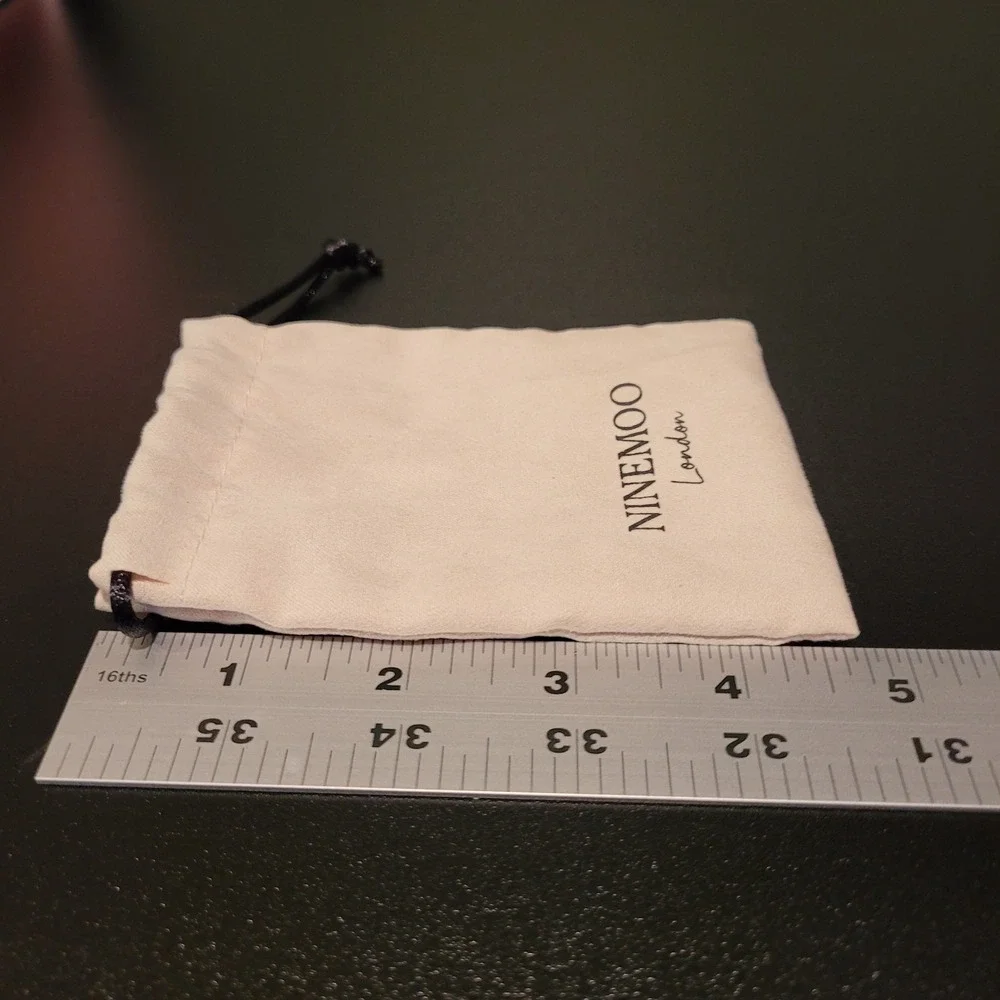 Ninemoo London Jewelry Dust Bag Drawstring Storage‎ Pouch, Cream Black